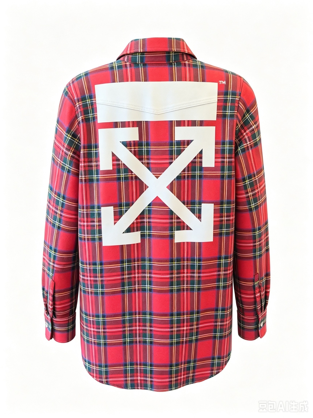 Off-White Red Plaid Button-Up Shirt - Picture 2 of 11